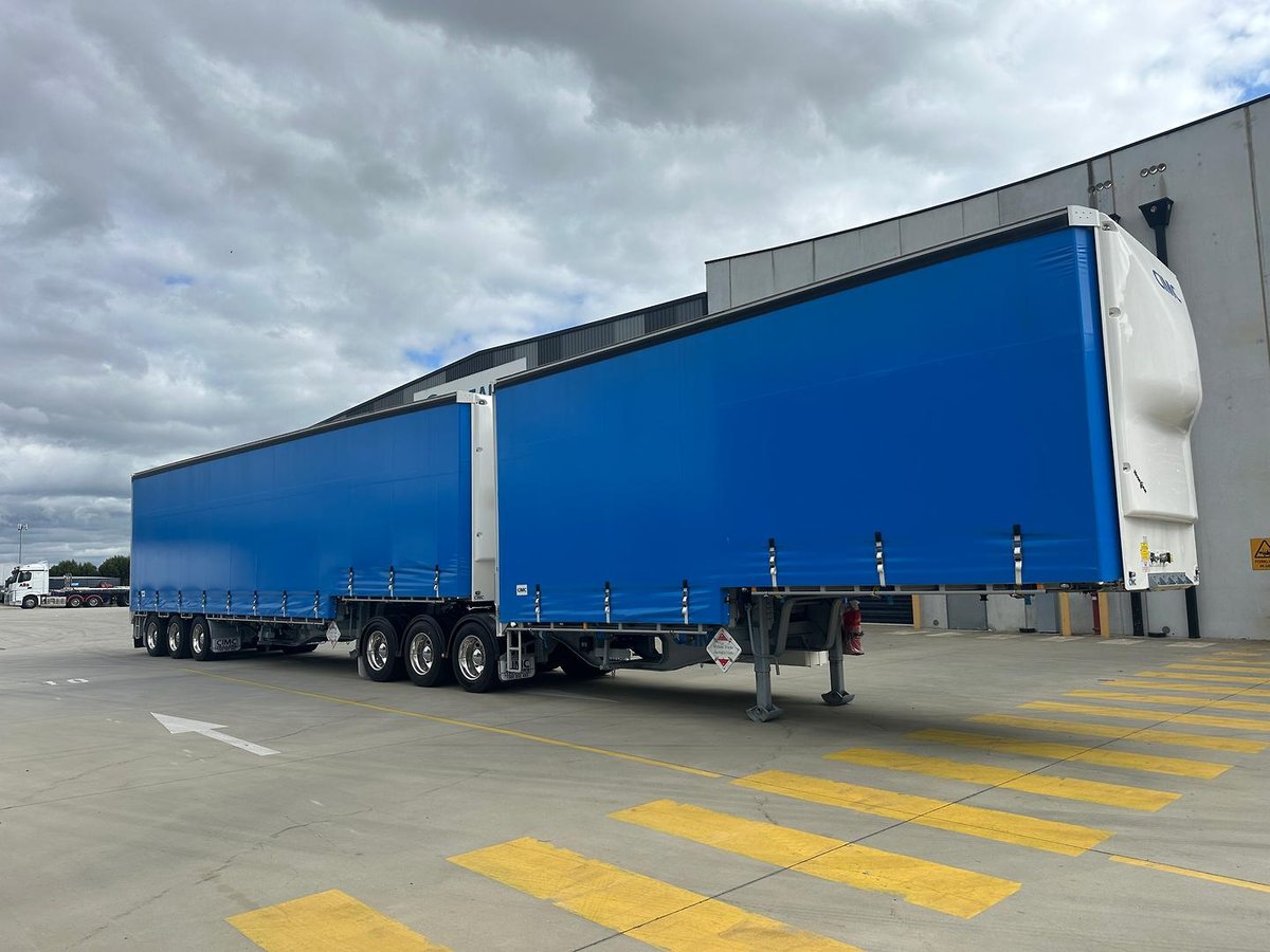 2025 CIMC 34 Pallet Drop Deck Mezzanine B Double Curtainsider image 2