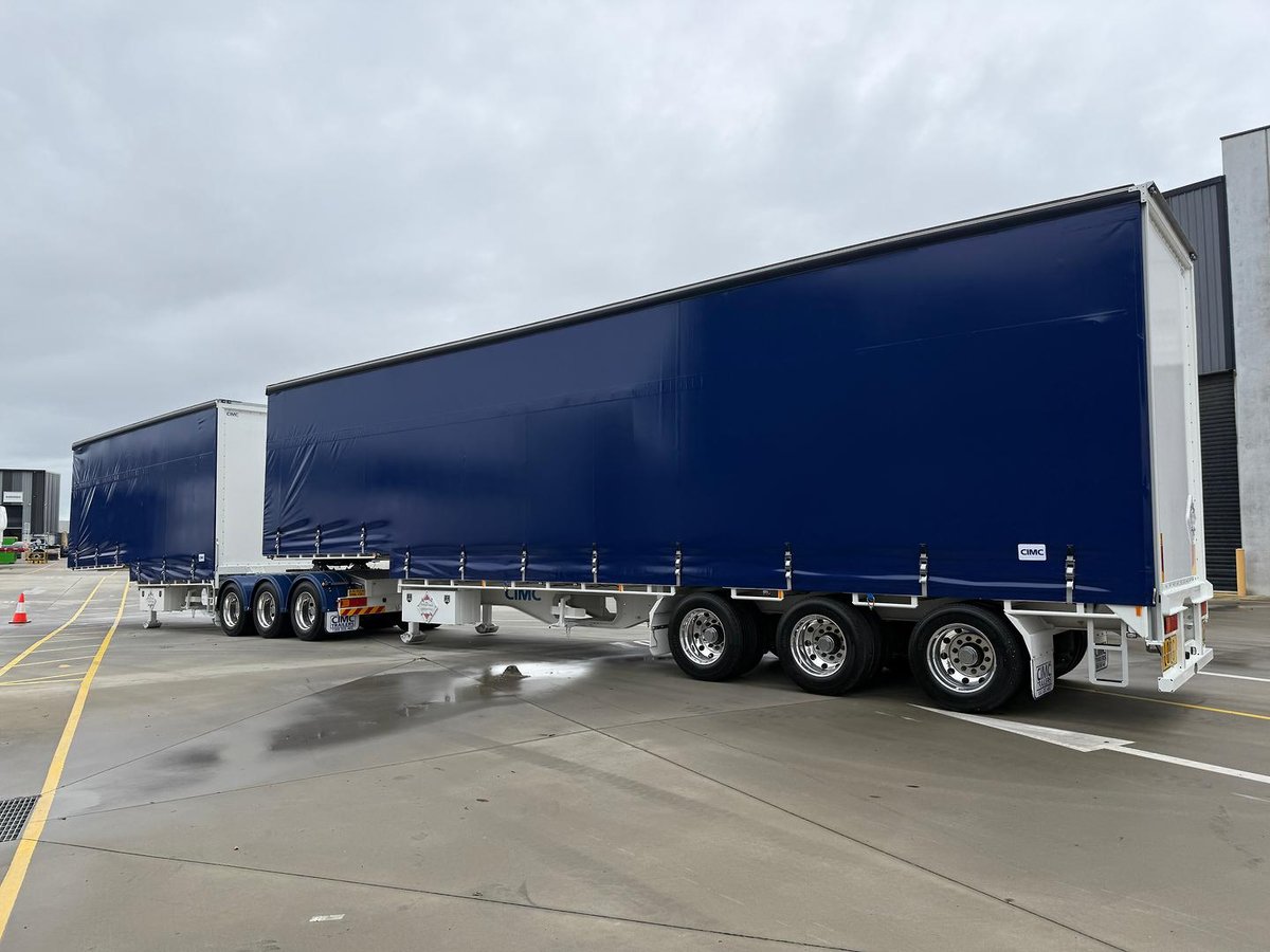 2025 CIMC 34 Pallet Drop Deck Mezz Curtainsider B Double image 2