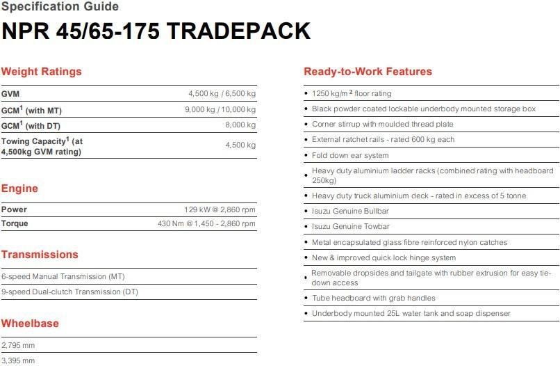 2026 Isuzu N Series NPR 65/45-175 DT D28 TRADEPACK image 4
