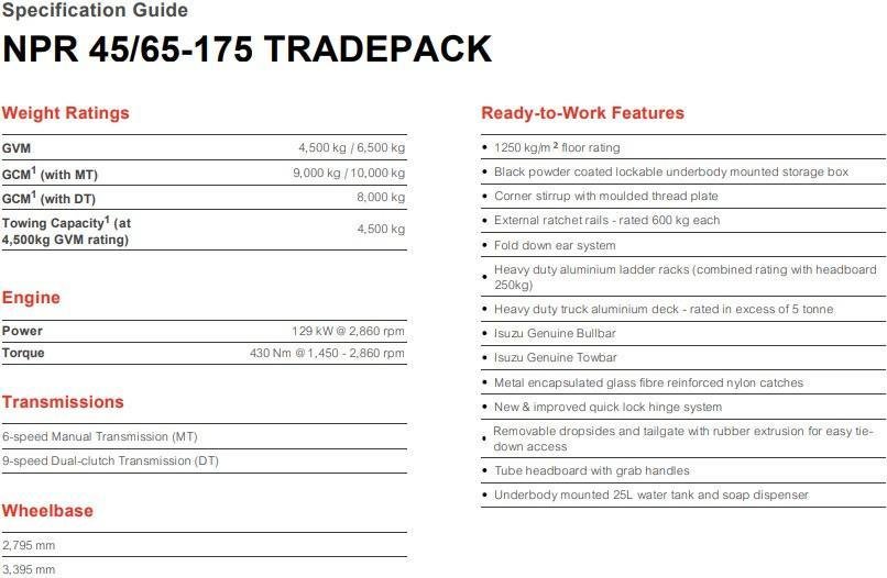 2026 Isuzu N Series NPR 65/45-175 DT D28 TRADEPACK image 4
