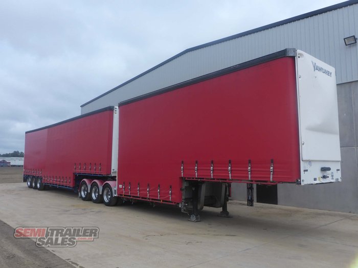 2015 Vawdrey 34 Pallet Double Dropdeck Curtainsider B Double SEt with Mezz