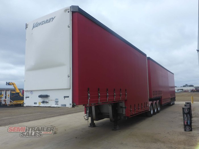 2015 Vawdrey 34 Pallet Double Dropdeck Curtainsider B Double SEt with Mezz