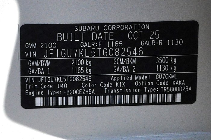 2025 Subaru Crosstrek MY26 Subaru Crosstrek 2.0 L AWD CVT (CT20LA)
