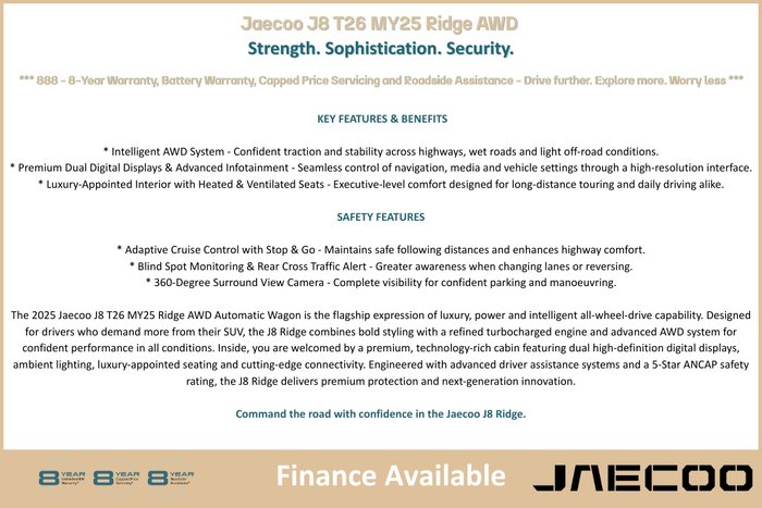 2025 Jaecoo J8 Ridge