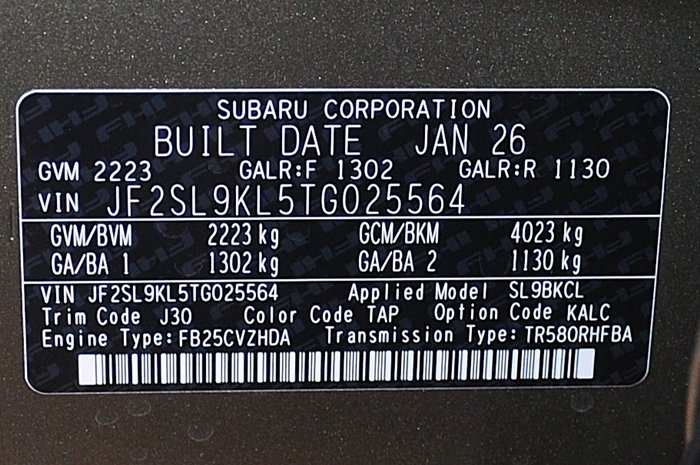 2026 Subaru FORESTER MY26 Subaru Forester Premium AWD Wagon CVT (SL9BKCL/P)