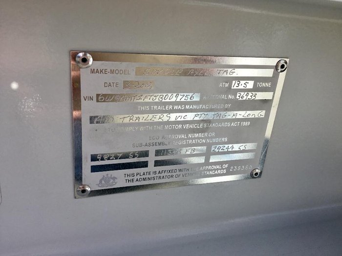 2019 TAG A LONG 7,5 Metre 25Ft Allextras Tool Box Water Bottle Spare Bhp Steel WHITE