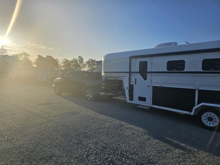 2024 McNeill 3 Horse Enclosed Gooseneck White