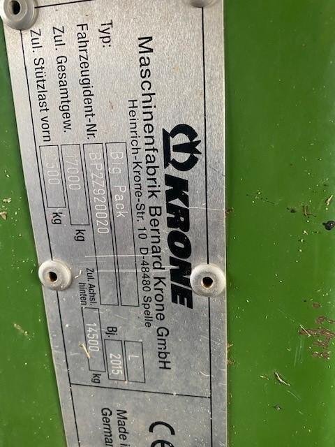 2015 Krone 1290Hdp Ii GREEN
