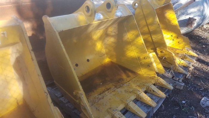 Assorted New and Used Buckets, Grabs, Quick Hitches, Demolition Attachments, Log Grab, Etc.