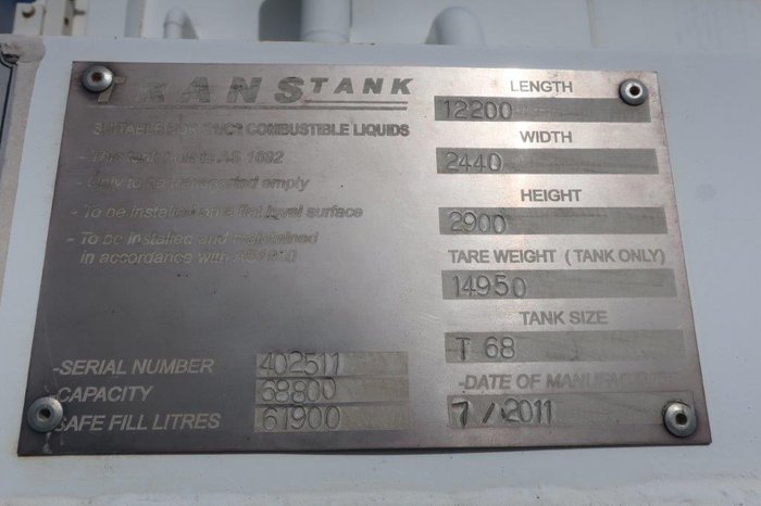 2011 TRANSTANK T68 WHITE