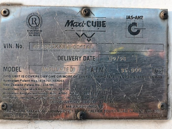 1998 Maxicube Bogie Refrigerated 41' Pantec