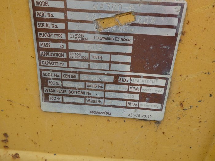 2011 Komatsu Wa380-6