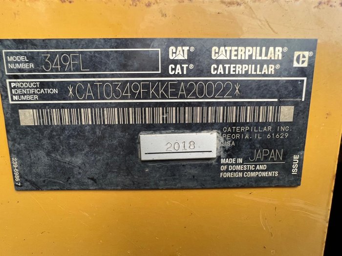 2018 Caterpillar 349Fl