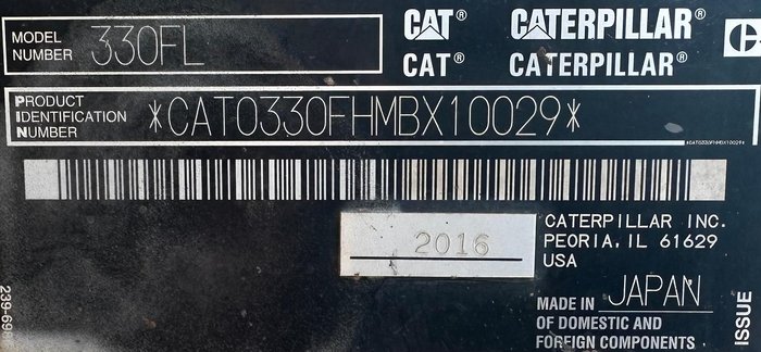 2016 Caterpillar 330Fl