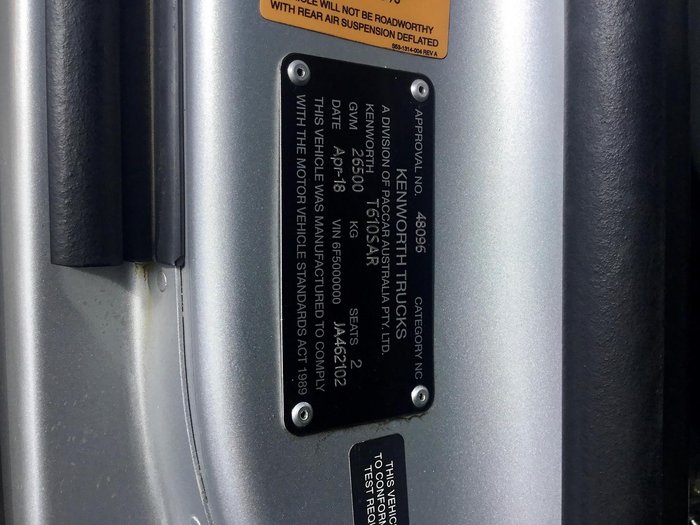 2018 Kenworth T610sar Only 527000 Klm 97T Best Avait $290000+Gst Manuel T610 SAR