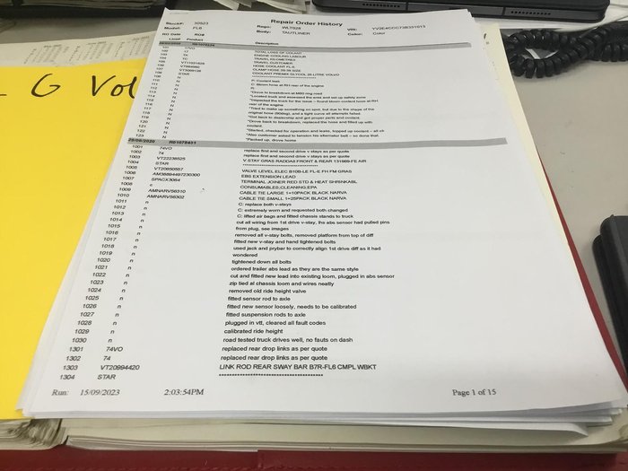 2005 Volvo Fl6-250 6X2 8,6Mt 14Plt Volvo Hist As Traded $50000+Gst FL-250 6X2 WHITE