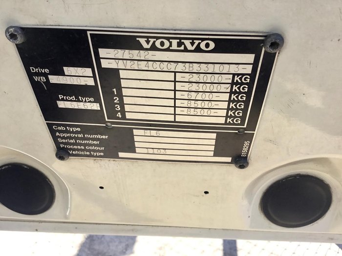 2005 Volvo Fl6-250 6X2 8,6Mt 14Plt Volvo Hist As Traded $50000+Gst FL-250 6X2 WHITE