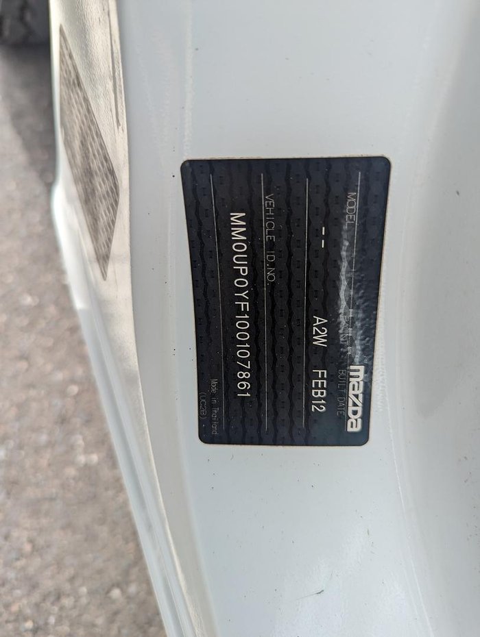 2012 Mazda BT-50 XT UP 4X4 Dual Range Cool White