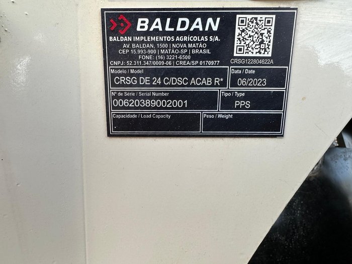 0 Baldan Crsg 24 + 1 Plate Offset Disc Plough New