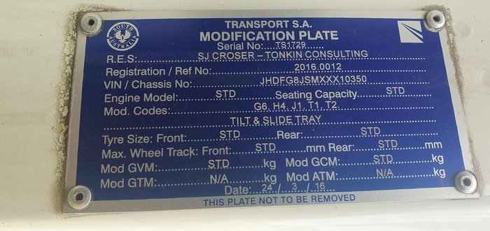 2016 Hino Fg1628 500 Series White