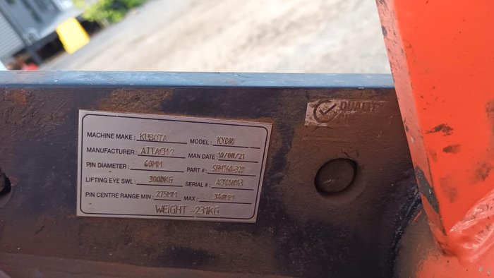 2021 Kubota Kx080-3S Orange