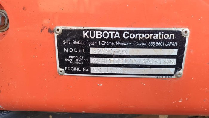 2021 Kubota Kx080-3S Orange