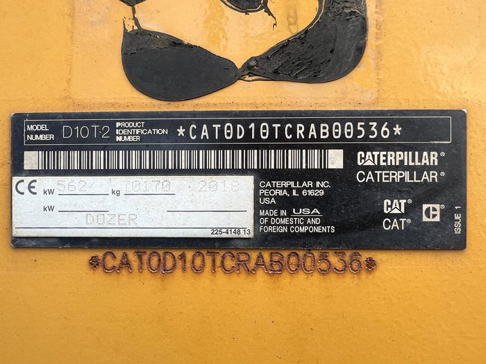 2018 Caterpillar D10t2 YELLOW