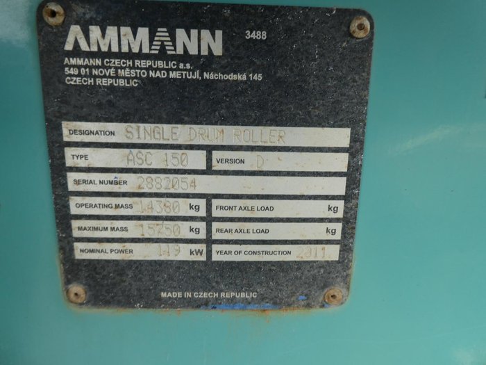 2011 Ammann Asc150d Smooth Drum