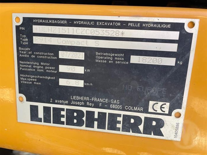 2021 Liebherr R 914 YELLOW