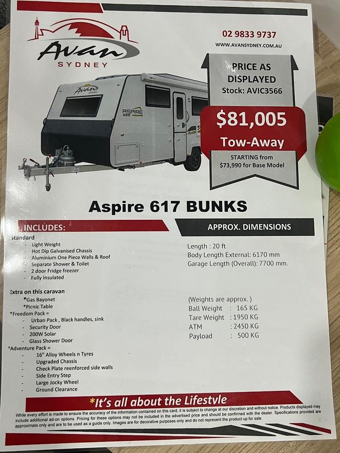 2026 Avan Aspire Bunk