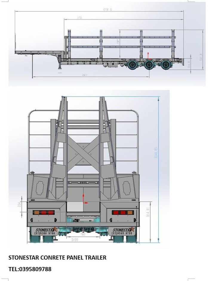 0 Stonestar Drop Deck Concrete Panel Trailer