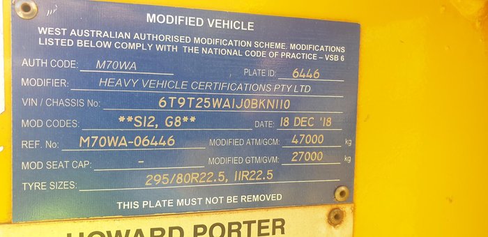 2018 Howard Porter Hp-Tri470 Yellow