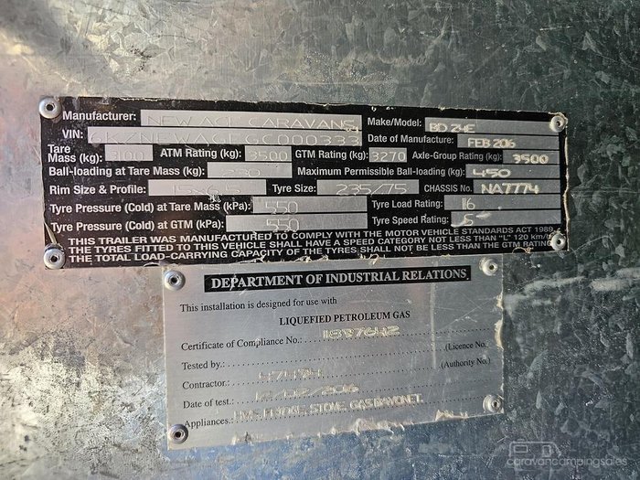 2016 New Age Caravans Blue Diamond Bd24e