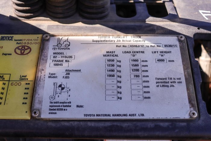 1999 Toyota 02-7Fdj35 Orange