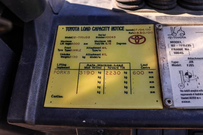 1999 Toyota 02-7Fdj35 Orange