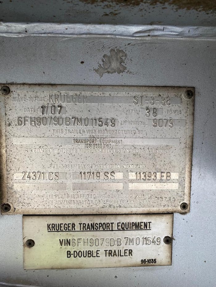 2008 Krueger 34P Drop Deck Mezzanine B Double White