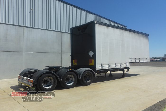 2004 Vawdrey 12 Pallet Dropdeck Curtainsider with Mezz