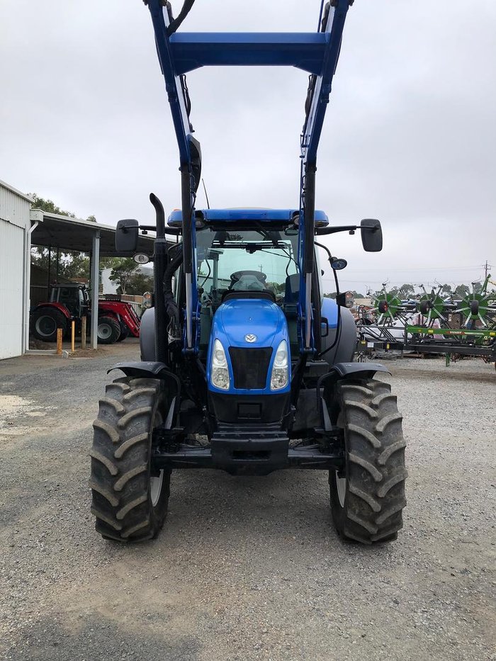 0 New Holland T6040 120Hp Cab Tractor With Fel Blue