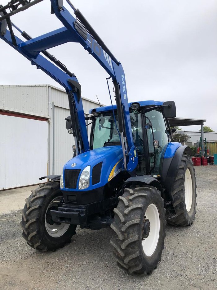 0 New Holland T6040 120Hp Cab Tractor With Fel Blue