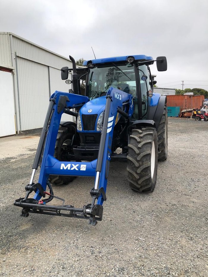 0 New Holland T6040 120Hp Cab Tractor With Fel Blue