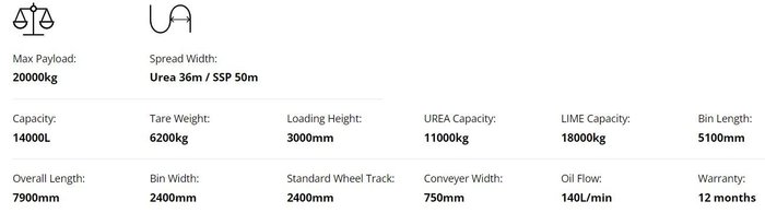 2025 Hansa T15 Tandem Axle Trailing Spreader 