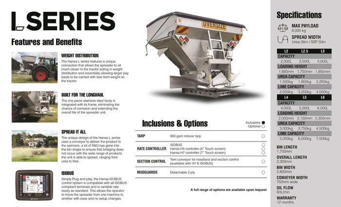 2023 HANSA L5 5000 LTR 3PL Disc Spreader