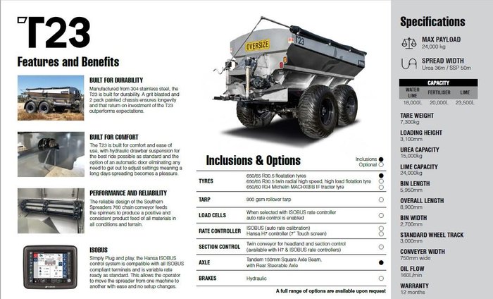 2025 Hansa T23 Tandem Axle 24Mt Trailing Spreader
