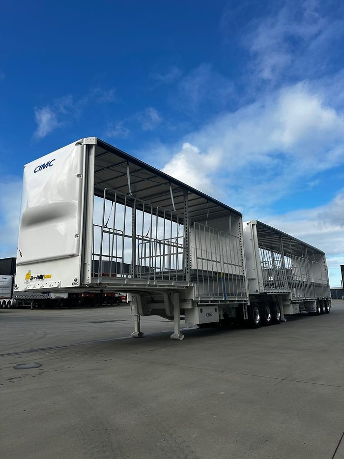 2025 CIMC 34 Pallet Drop Deck Mezz Curtainsider B Double