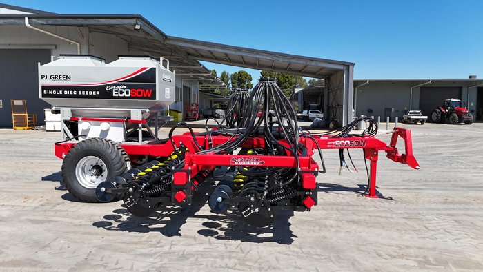 0 SERAFIN ECOSOW 632 SINGLE DISC SEEDER WITH PJ GREEN NEW RED