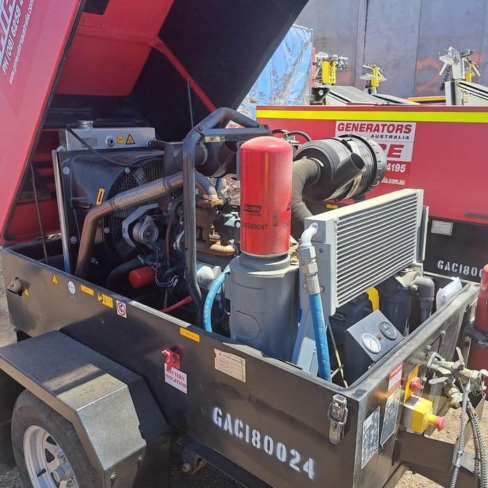 2021 Global Power and Air GPS050 7 Screw Air Compressor Red