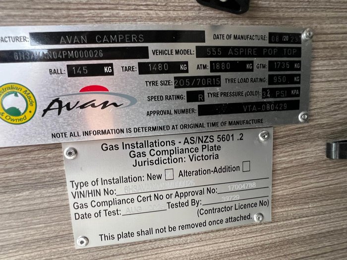 2026 Avan Aspire 555 Pop Top