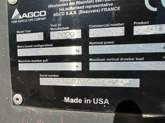 2020 Massey Ferguson 2270Xd Large Square Baler