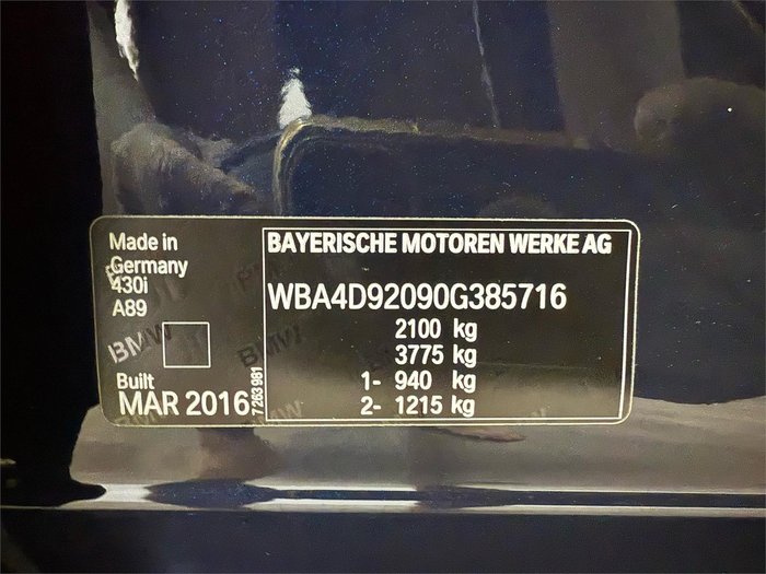 2016 BMW 4 Series 430i Luxury Line