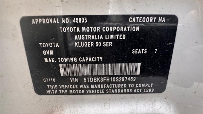 2016 Toyota Kluger GXL
